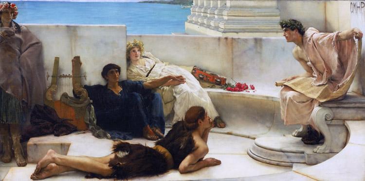 Alma-Tadema, Sir Lawrence A Reading from Homer (mk23) Sweden oil painting art
